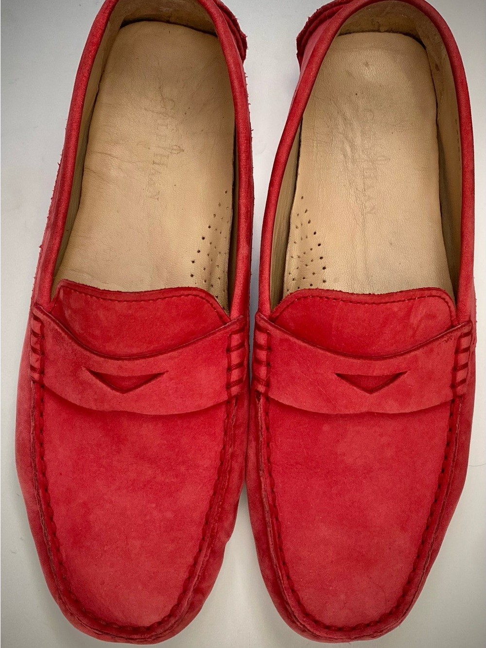 Cole Haan Red Suede Women's Driving Loafers